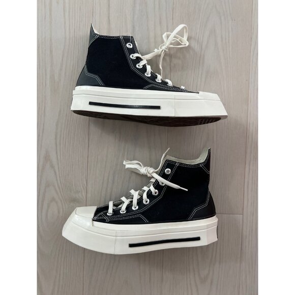 Converse A06435C Black Chuck 70 De Luxe Squared High Top Sneakers ( 6.5 ) - Picture 4 of 9
